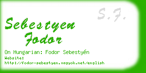 sebestyen fodor business card
